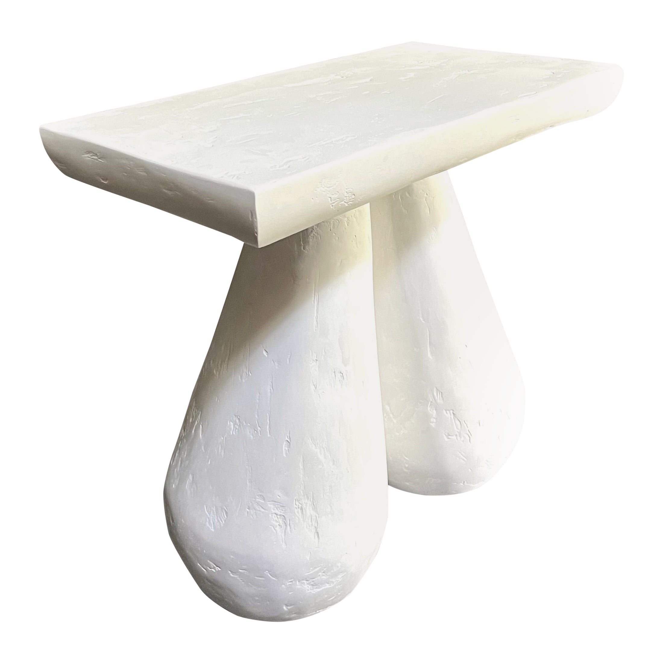 American Erika Mini Table - Modern Hand Crafted Plaster Table by Artist Gabriel Anderson For Sale