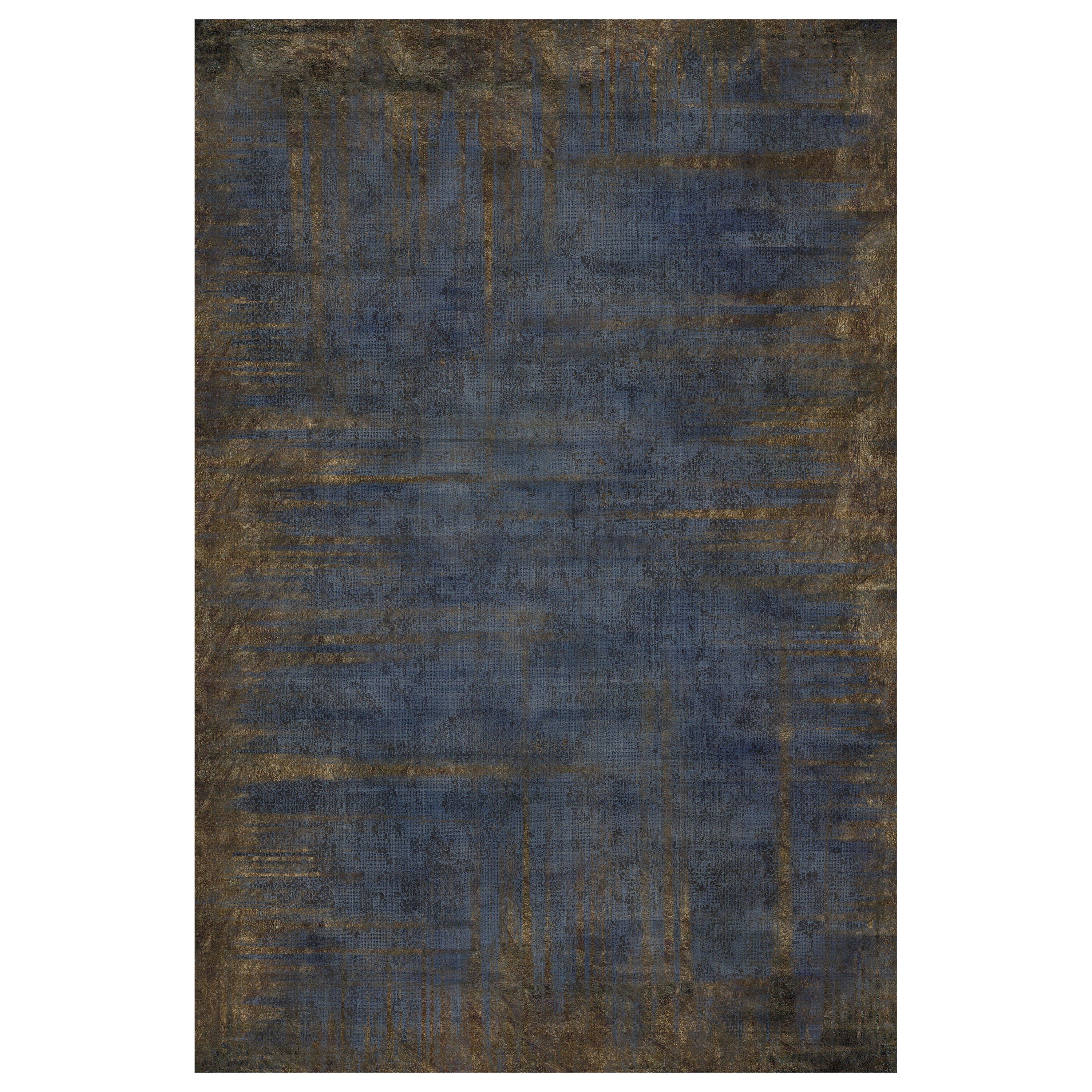 Moooi Small Quiet Collection Patina Fog Rectangle Rug in Wool For Sale