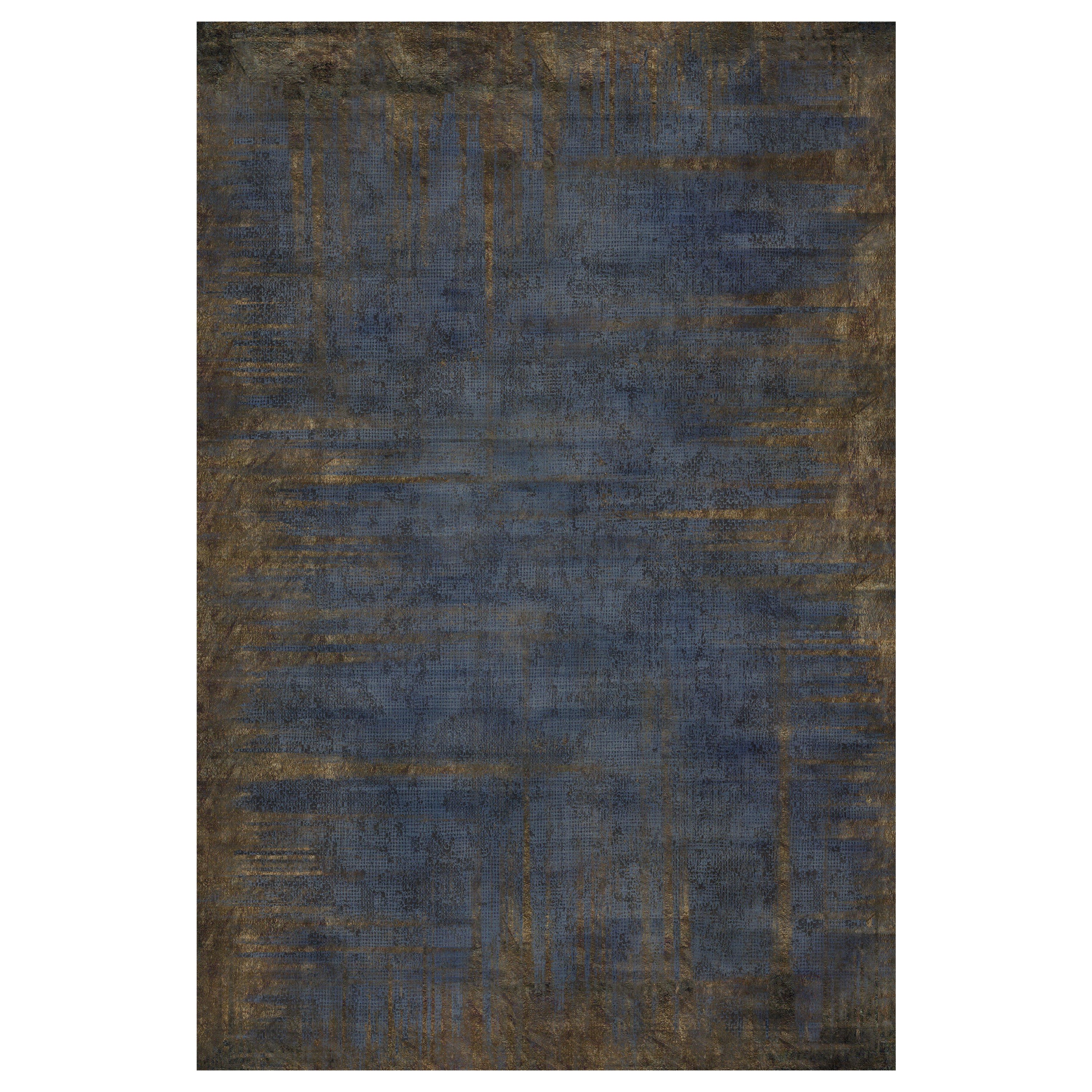 Moooi Small Quiet Collection Patina Fog Rectangle Rug in Soft Yarn Polyamide For Sale