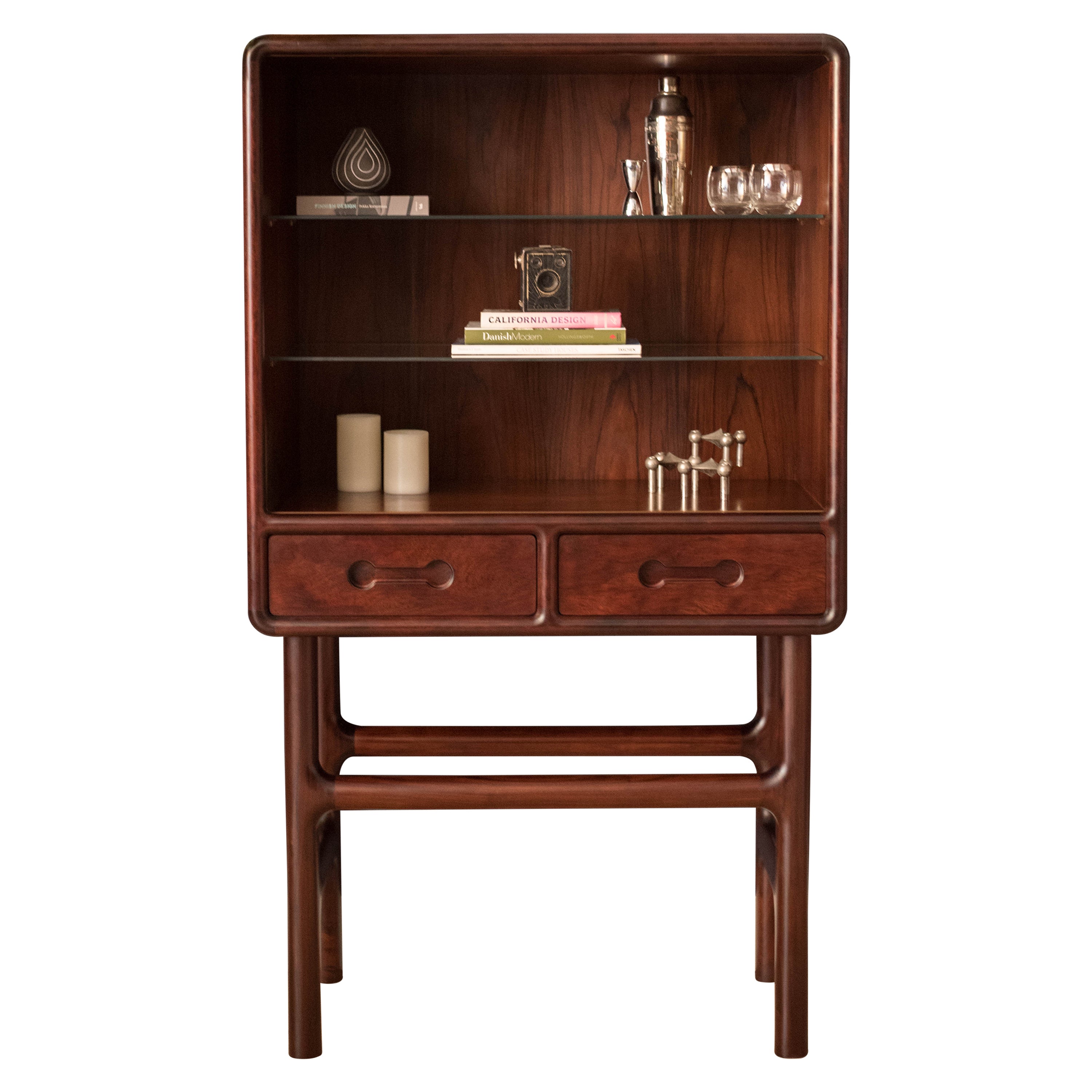 Danish Modern Rosewood Cocktail Dry Bar Storage Cabinet