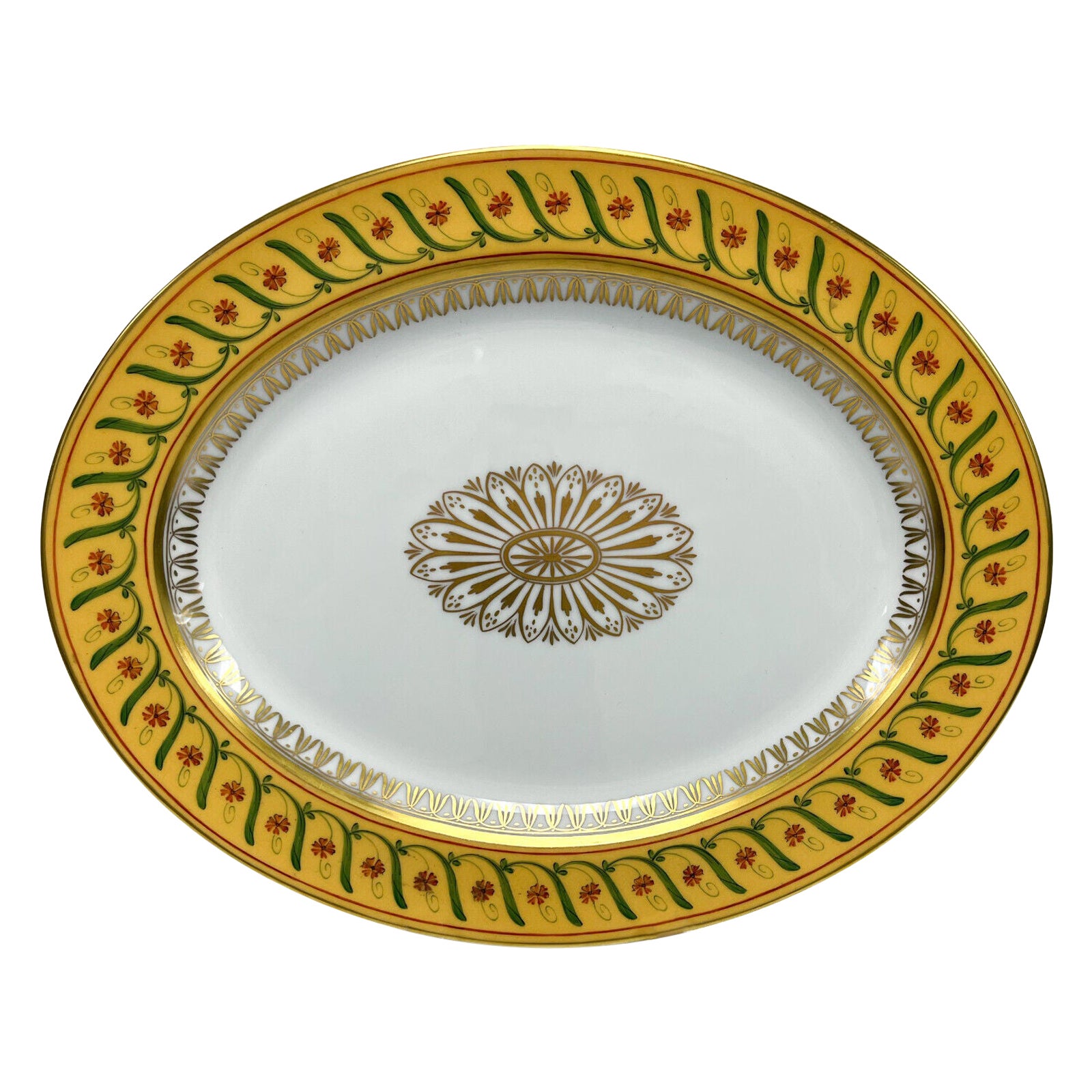 Tiffany Le Tallec Private Stock Porcelain Oval Serving Tray in Directoir For Sale