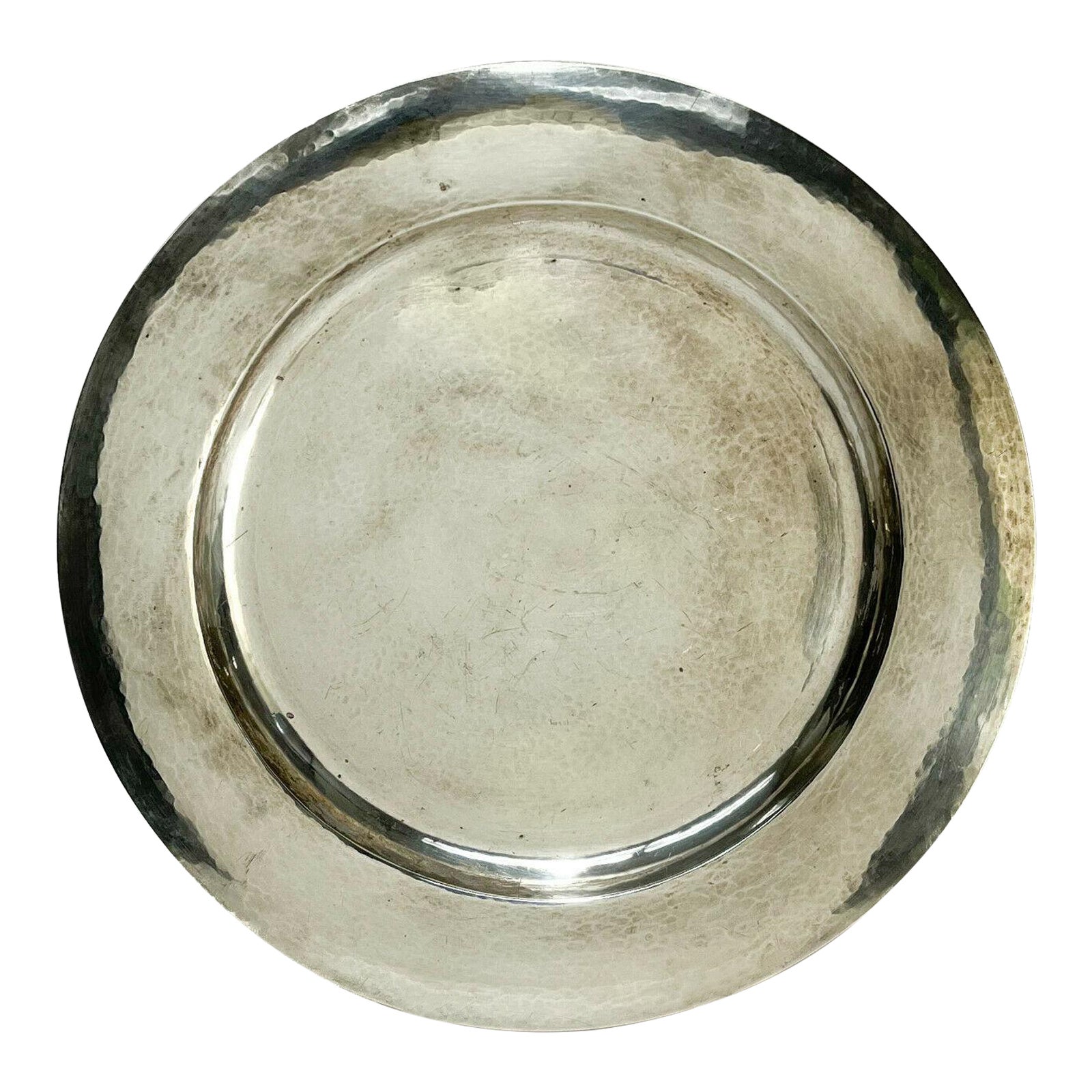 The Kalo Shop Sterling Silver Hand Wrought Service Plate For Sale