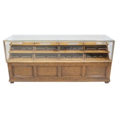 Shop Counter of Birch and Oak Wood with Twenty Drawers, 1940's