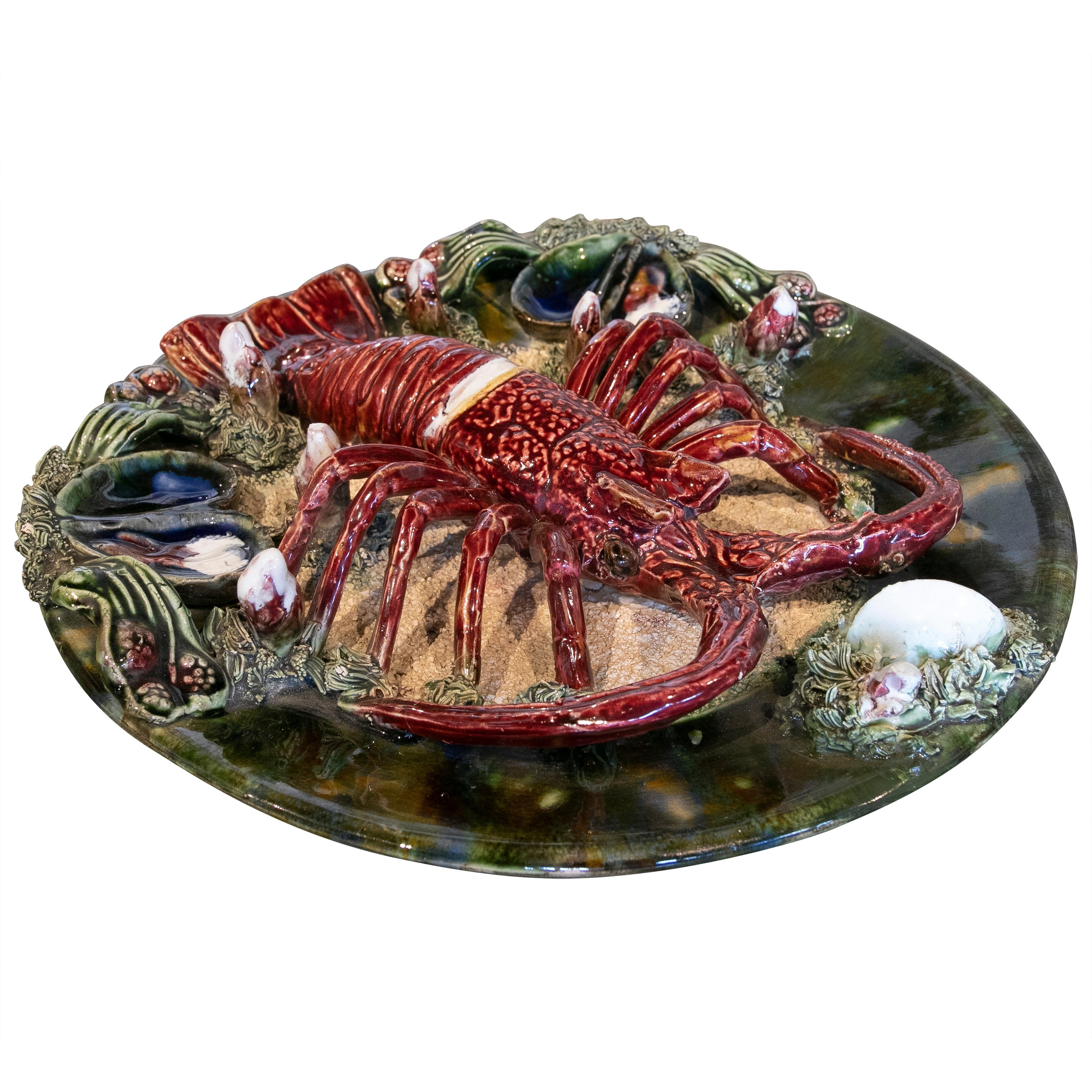 Portuguese Decorative Ceramic Plate with Lobster