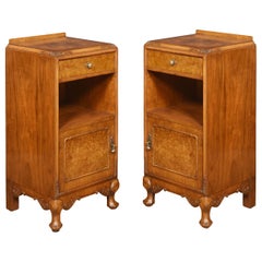 Antique Pair of Walnut Bedside Cabinets