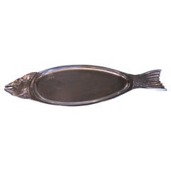 1990s Tray in the Shape of a Salmon Fish for Fish Serving
