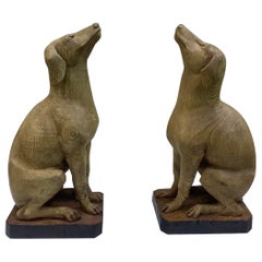 1970s Pair of Handcarved Hounds