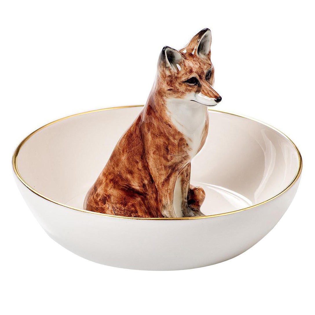 Black Forest Porcelain Bowl with Fox Figure Sofina Boutique Kitzbuehel