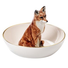 Black Forest Porcelain Bowl with Fox Figure Sofina Boutique Kitzbuehel