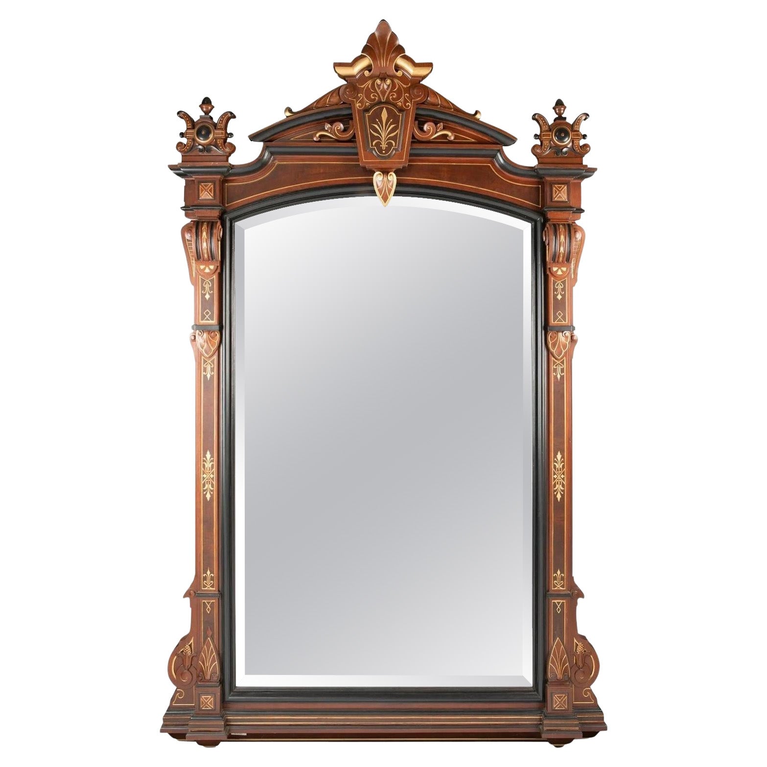 Large Renaissance Revival Mantel Mirror For Sale