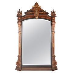 Grand miroir de cheminée néo-Renaissance