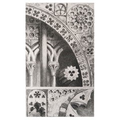 Original Antique Architectural Print by John Ruskin, circa 1880, 'Lisieux'