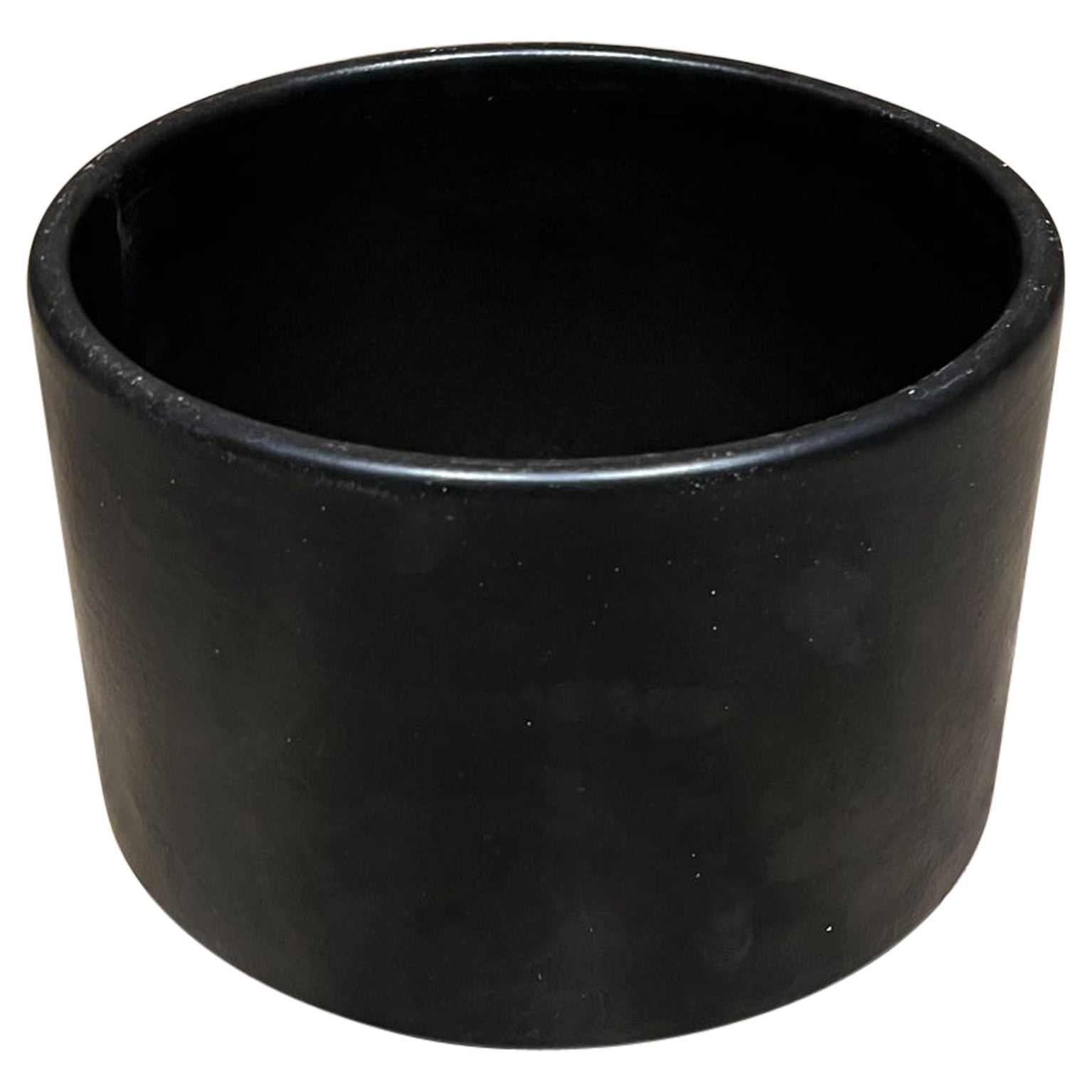 1960s Modern Planter Pot Small Black La Verne, Calif Architectural Pottery For Sale