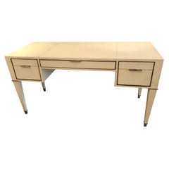 Hollywood Starlet Ivory Leather Wrapped Desk by Bungalow 5