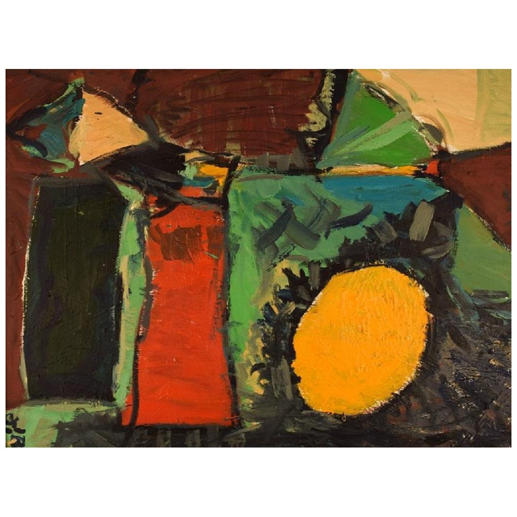 Unknown Scandinavian Artist, Oil on Canvas, Abstract Composition, 1960s