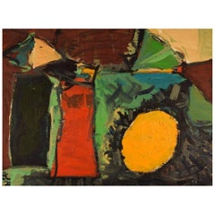 Artista scandinavo sconosciuto, Olio su tela, Composizione astratta, anni '60