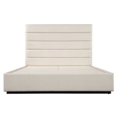 Custom Modern Upholstered Channeled King Bed