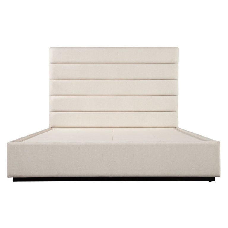 Custom Modern Upholstered Channeled King Bed For Sale