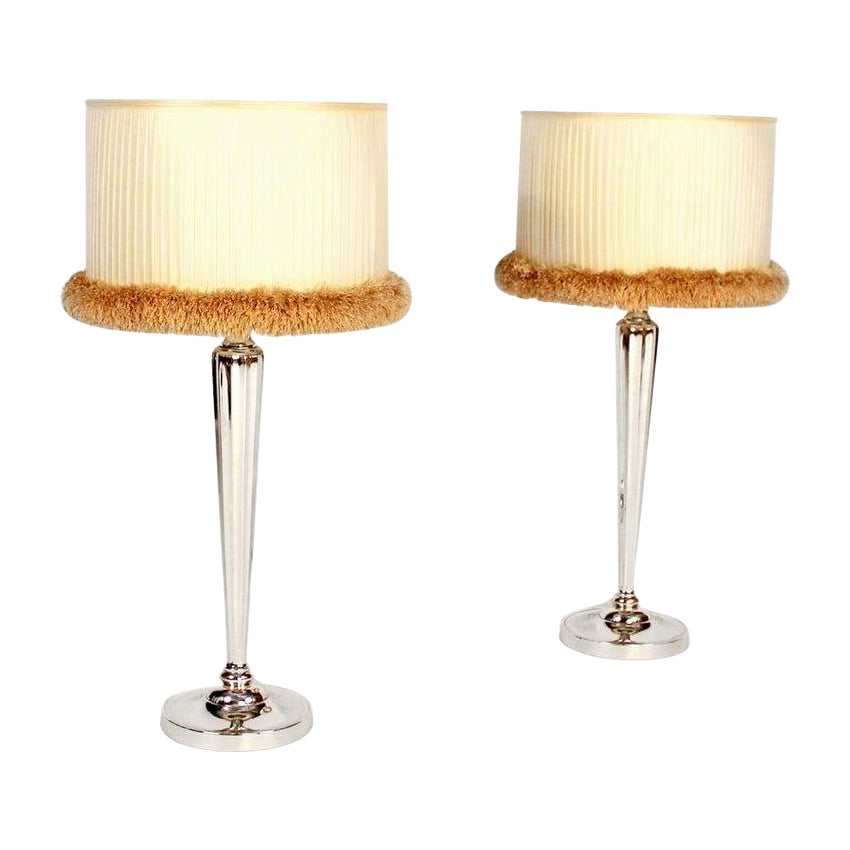Art Deco Pair of Table Lamps in the style of Ruhlmann For Sale