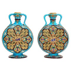 Paar französische Porzellan-Mond-Flask-Vasen, für den islamisch-maurerischen Markt