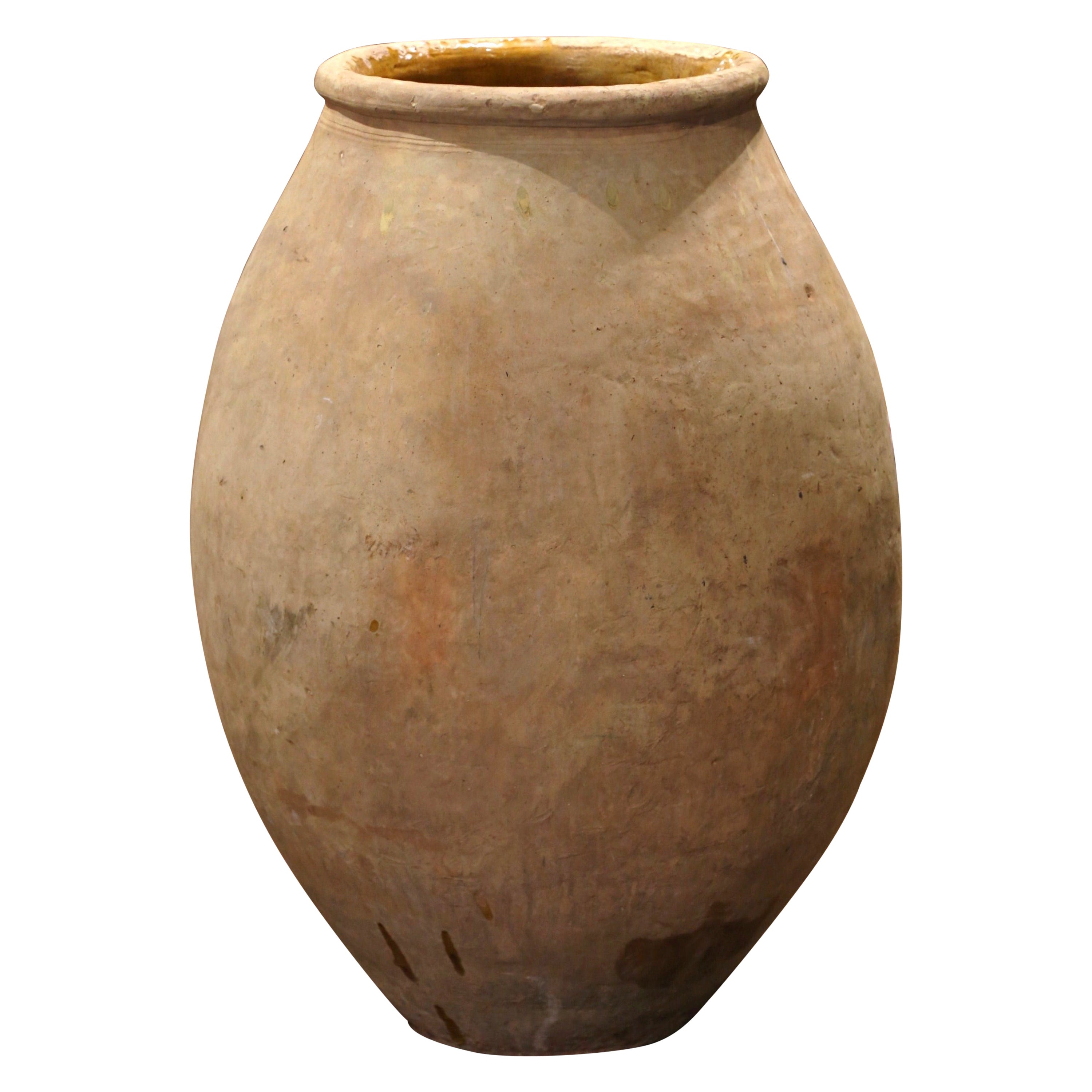 Large Early 19th Century French Terracotta Olive Jar from Provence
