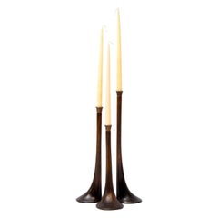 Set of 3 Elm Bronze Candlesticks by Elan Atelier