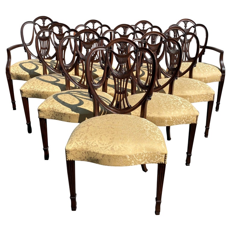 Set of 10 Federal Style Dining Chairs Attributed to Nathan Margolis