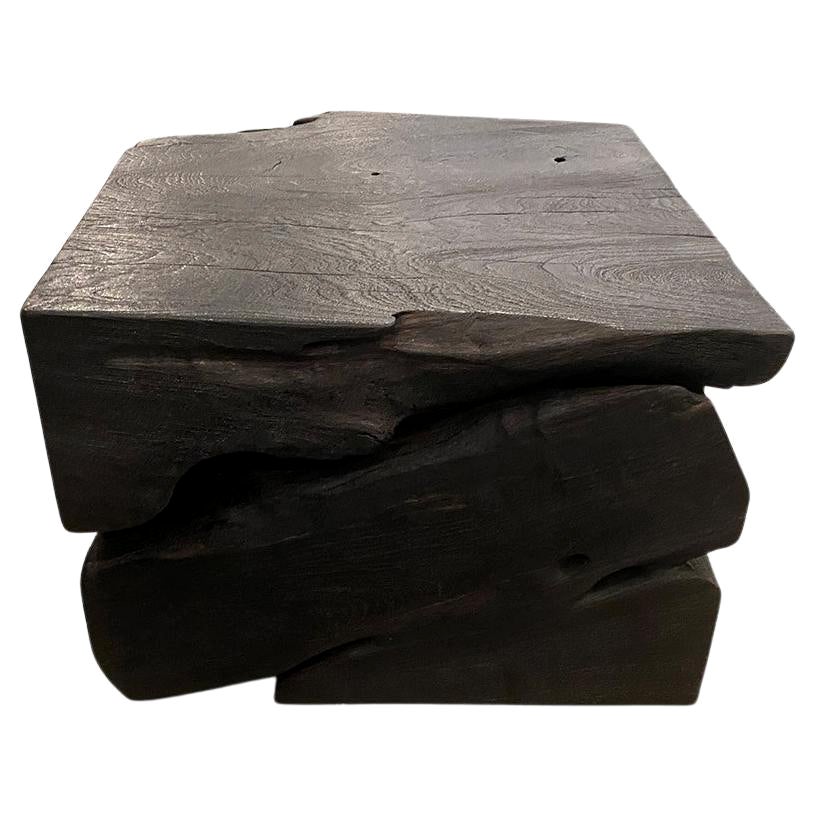 Andrianna Shamaris Charred Teak Wood Coffee Table For Sale