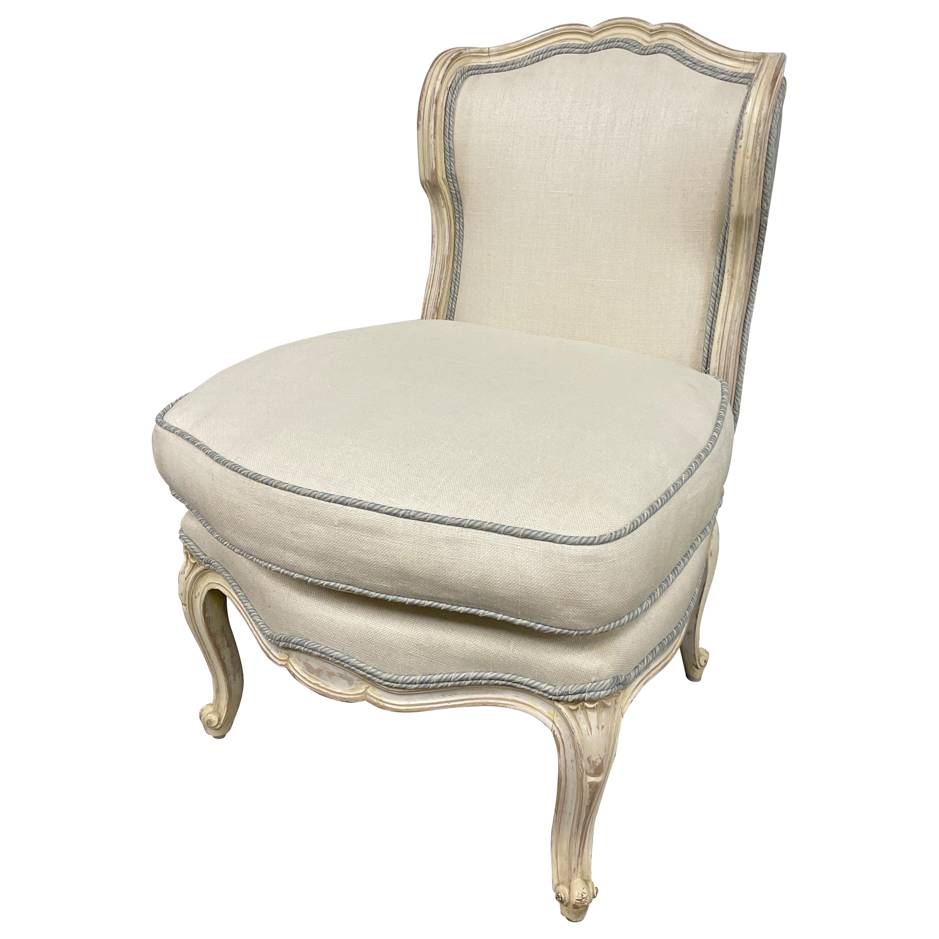 Antique French Louis XV Style Slipper Chair