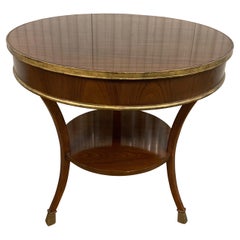 Table d'appoint ronde à deux niveaux de style Art Déco par Baker