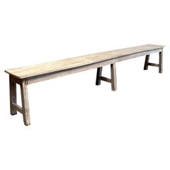 Banc en bois de teck extra long vintage