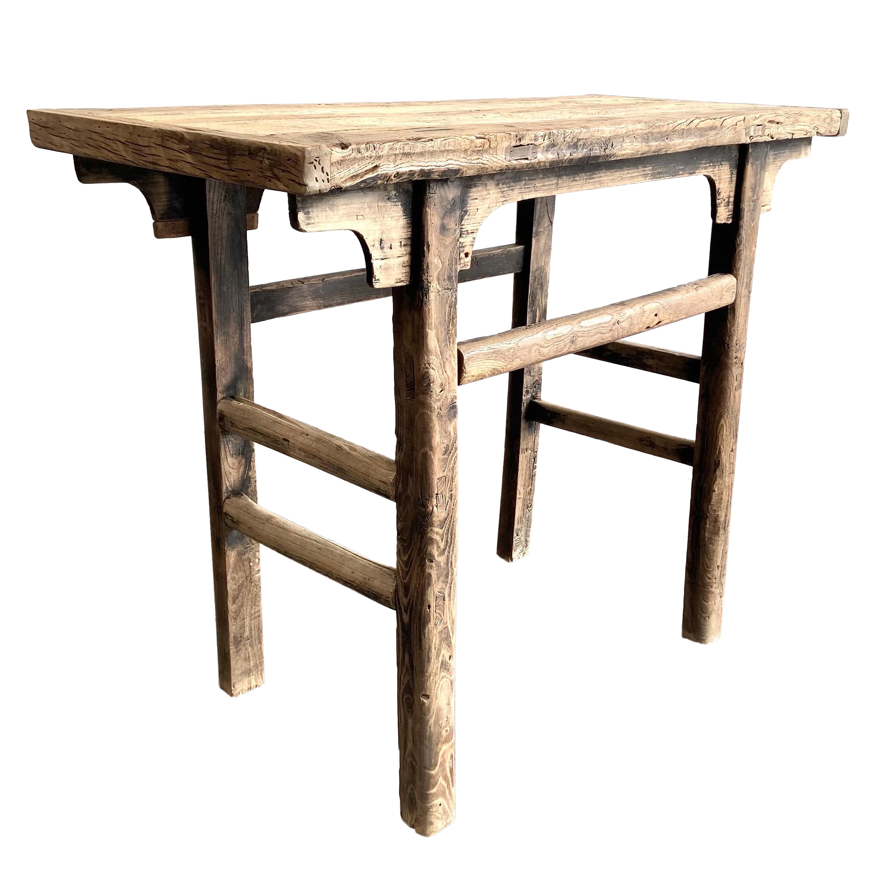 Table console vintage en bois d'orme en vente