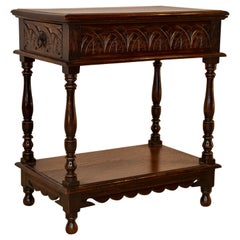19th Century English Oak Side Table with Drawer