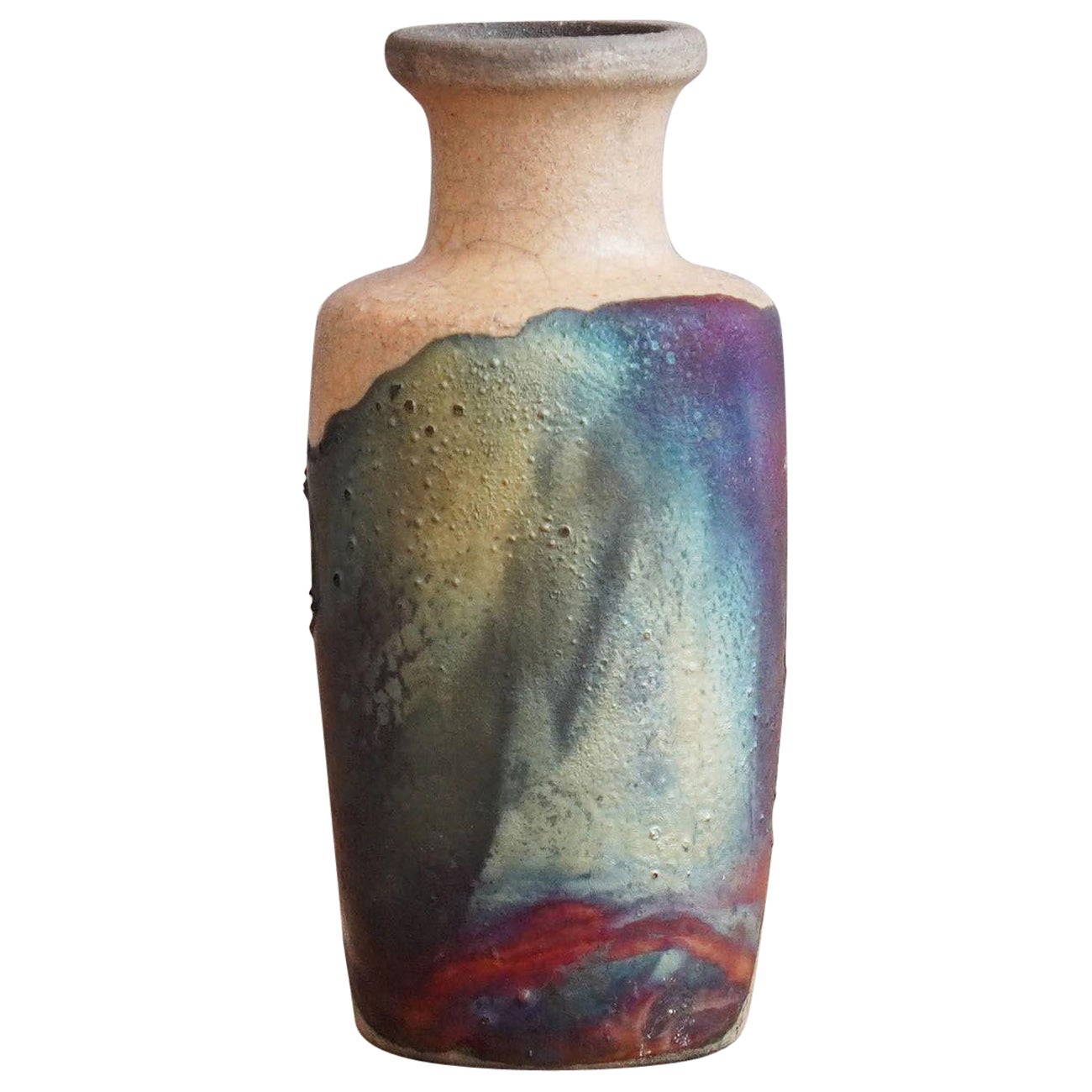 Hana E Mini Vase Raku Ceramic - Half Copper Matte - Handmade Home Decor Gift