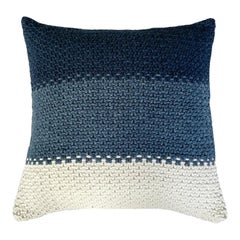 Blue / Indiago Ombre 100% Cotton Pillow Handnitted in South Africa