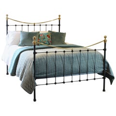 Brass and Iron Antique Bed in Black, MK262