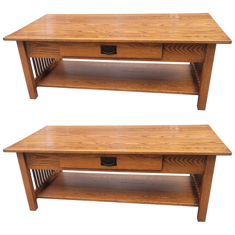 Country View Amish Handcrafted Arts and Crafts Mission Oak Side Tables