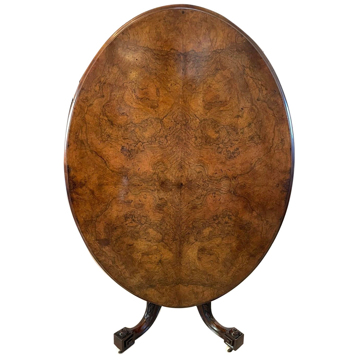Antique Oval Table, English, Burr Walnut, Centre, Side, Victorian