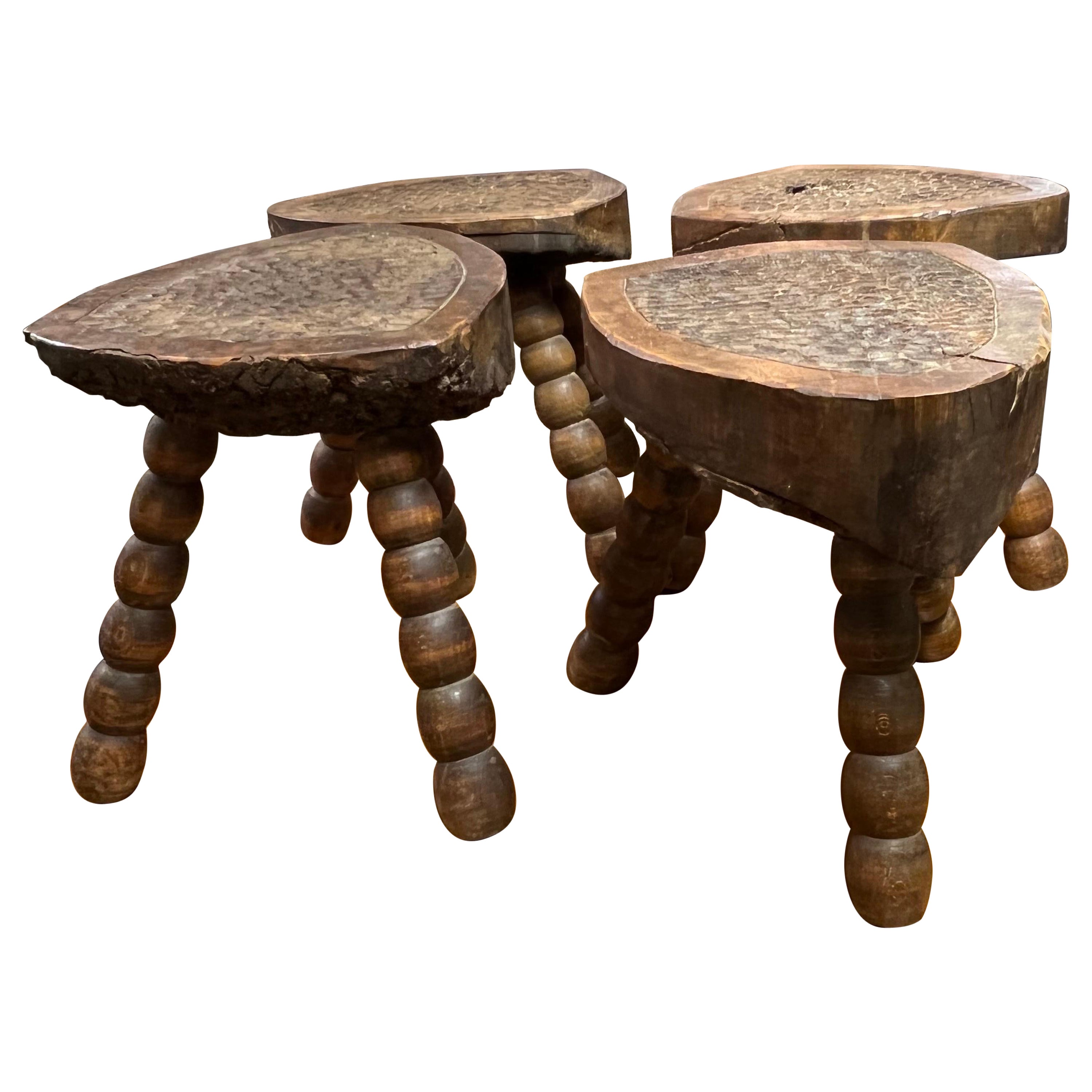 Set of Four Brutalist Stools