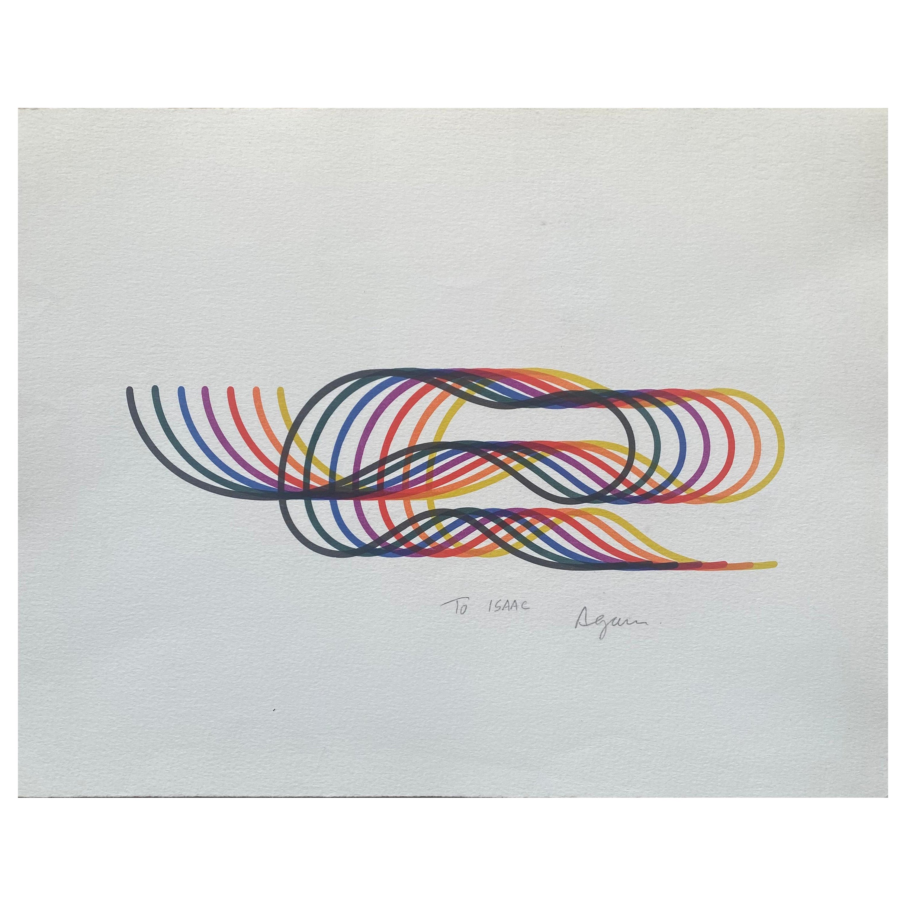 Sérigraphie dédiée à Isaac, Agam, 1975