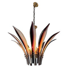 Vintage Murano Glass Chandelier by Vistosi "Palm" 1970