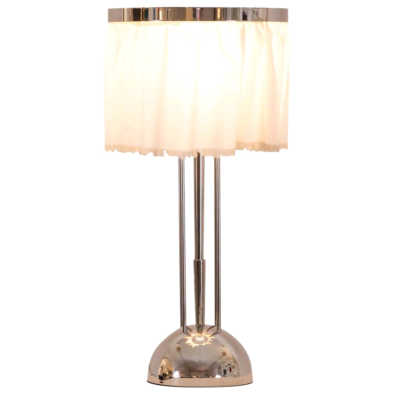 Josef Hoffmann&Wiener Werkstätte Wittgenstein Silk&Brass Table Lamp, Re-Edition For Sale