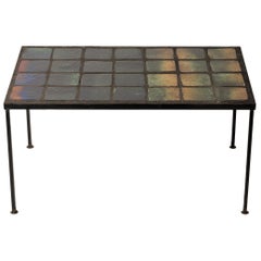 Polychromy Ceramic Tiles Coffee Table in the Style of Cloutier, France, 1960's