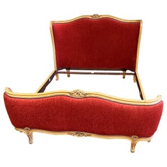French King Size Upholstered Antique Corbeille Bed