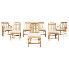Set of Eight McGuire Organic Modern Balboa Dining Chairs