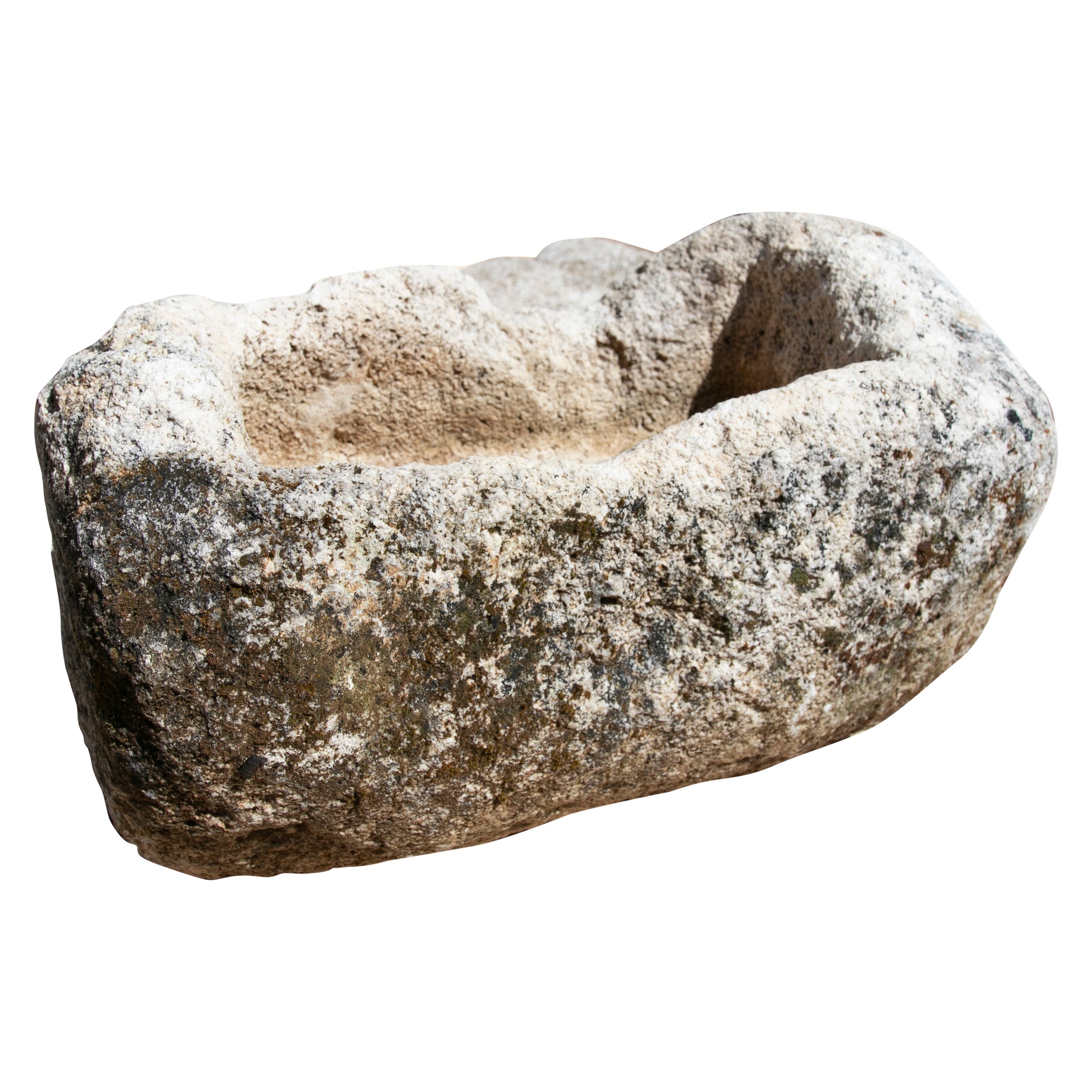 Spanish Hand Carved Stone Pile For Sale