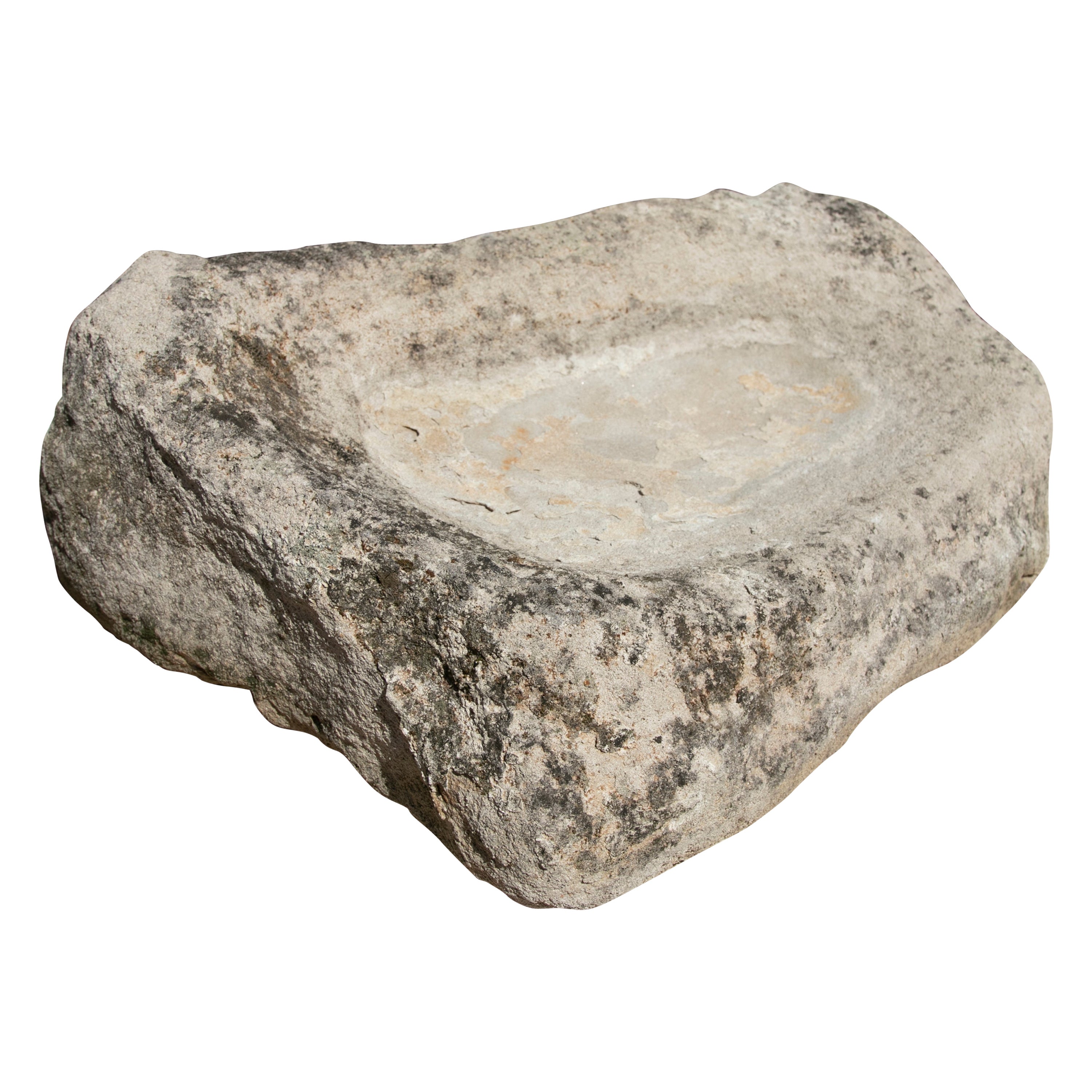 Spanish Hand Carved Stone Pile For Sale