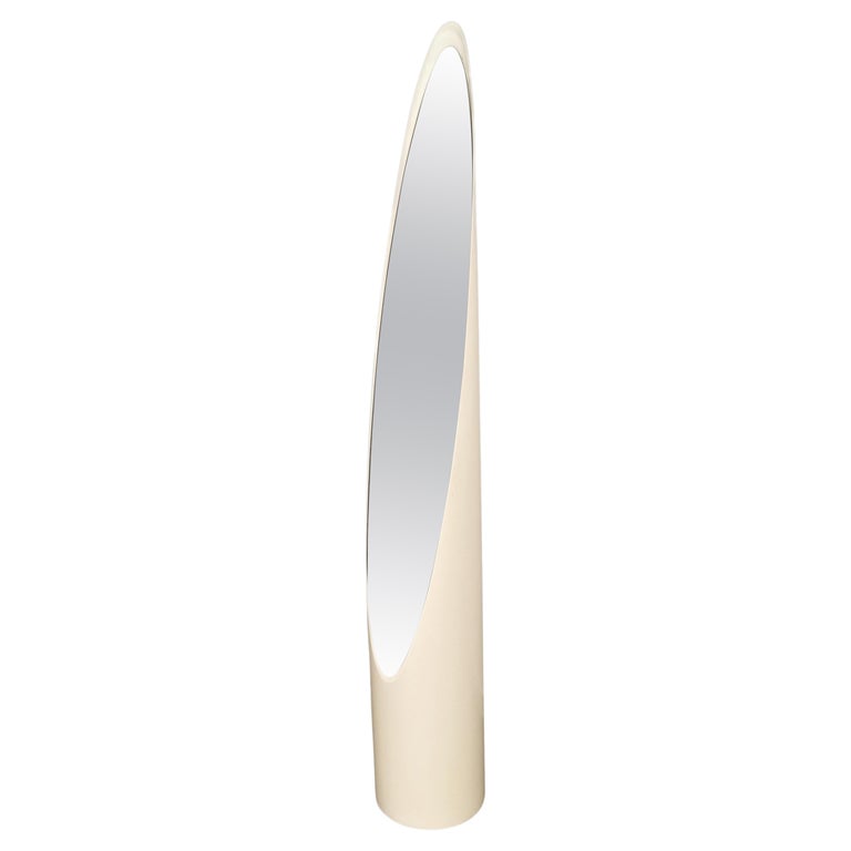 Miroir Gurnee CLP Grand Format 140x40 Cm - Pied Ou Mural, Cadre Métal Blanc Mat - Miroir Plein Pied Design Moderne