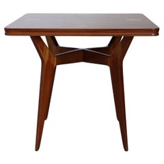 Italian Design Inlay Wood Small Square Dining Table by Ico Parisi, 1950s