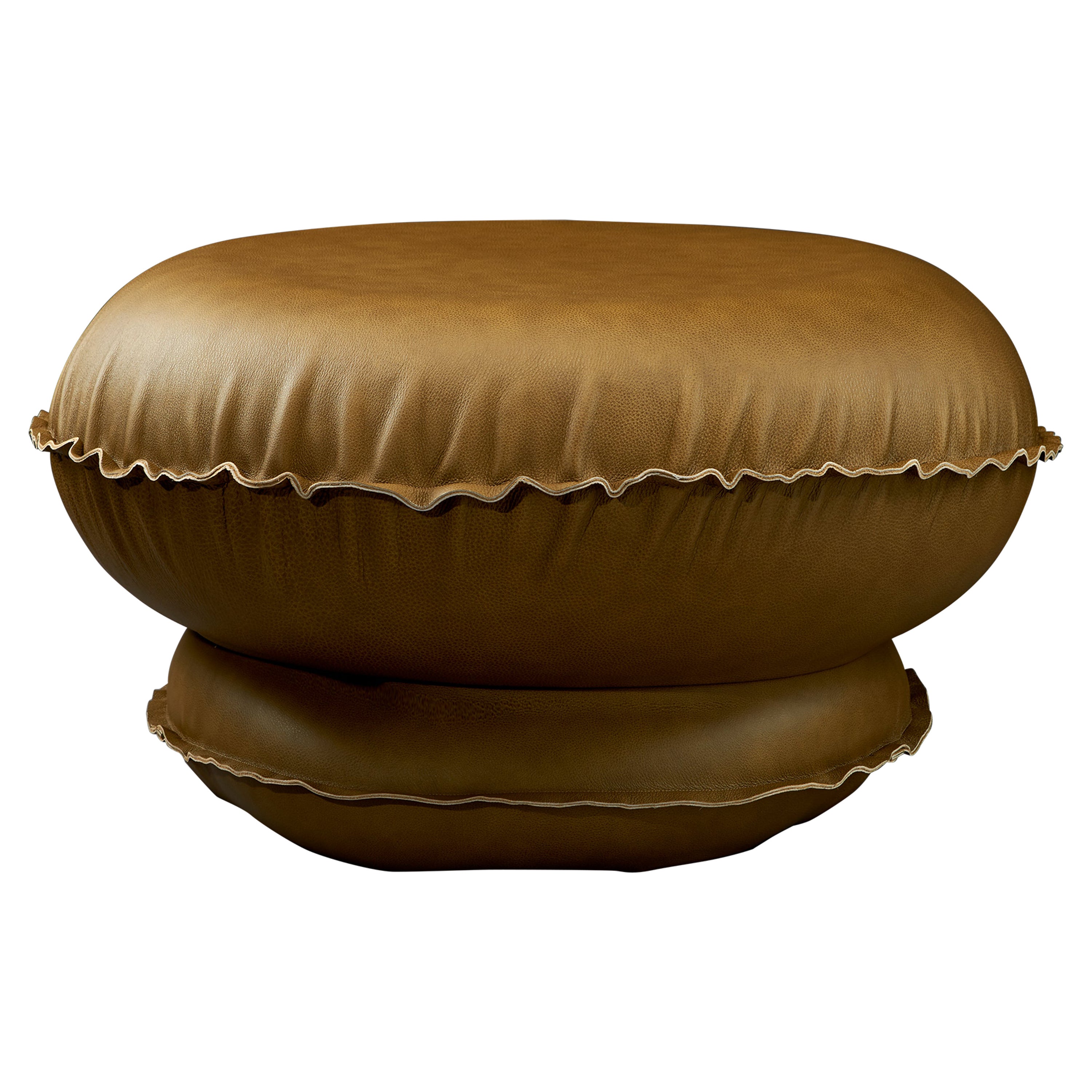 Contemporary Inflatable Leather Ottoman For Sale